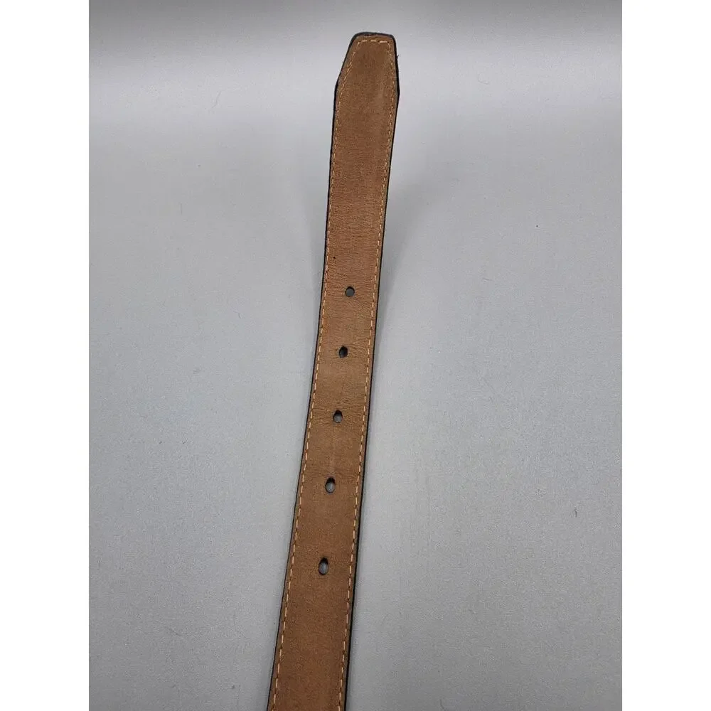 Vintage Judith Jack Calf Leather Belt Gold Tone Buckle With Marcasites
